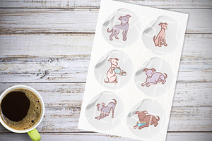 Cute Greyhounds Procreate Stamps