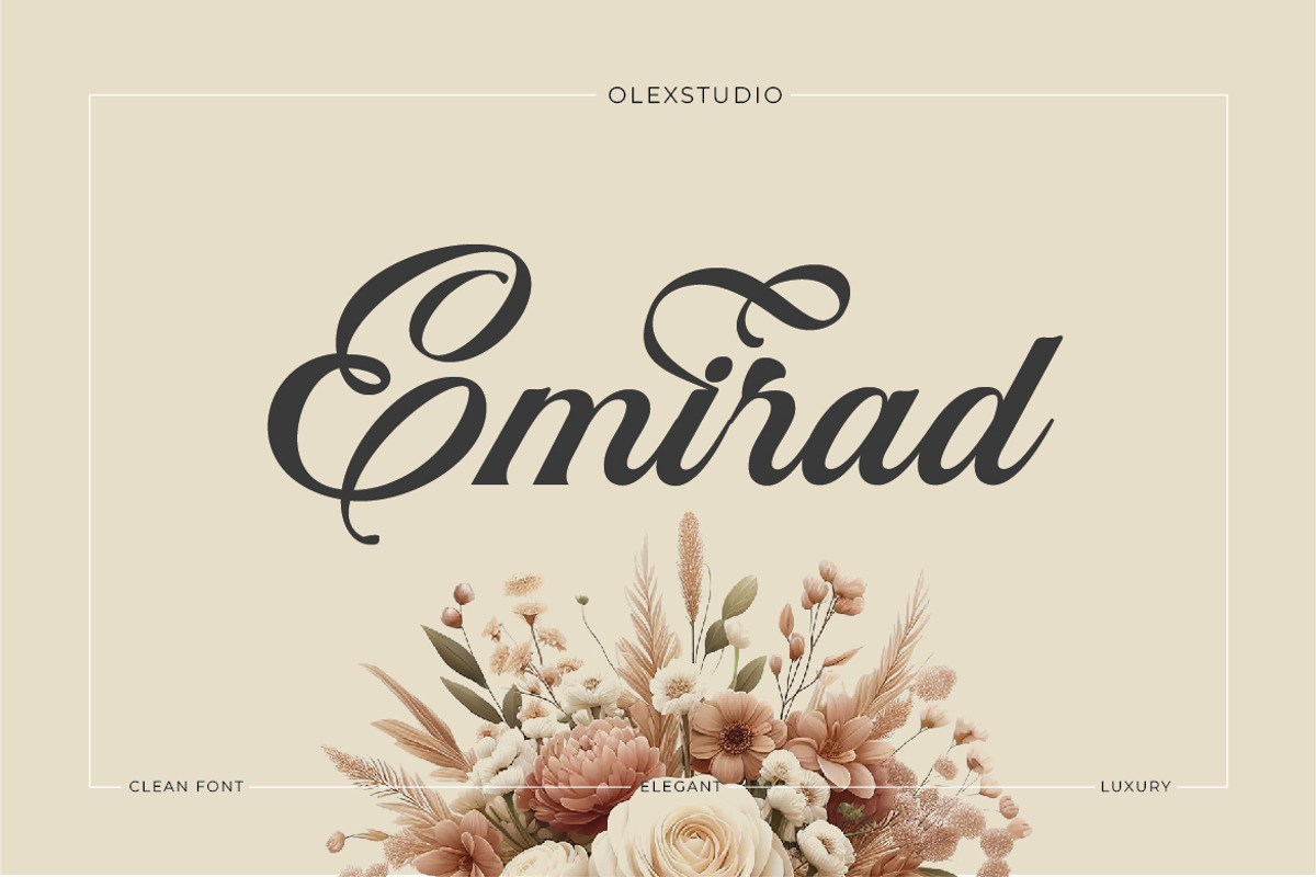 EMIRAD Olstd - Script, a Script Font by Olexstudio (Photo 1 of 7)