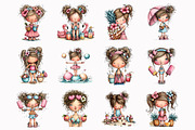 Cute Beach Girls Clipart, a Seasonal Illustration by Design Market (Thumbnail 2 of 4)