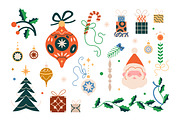 Christmas & New Year decorations set, a Seasonal Illustration by Good Studio (Thumbnail 3 of 8)