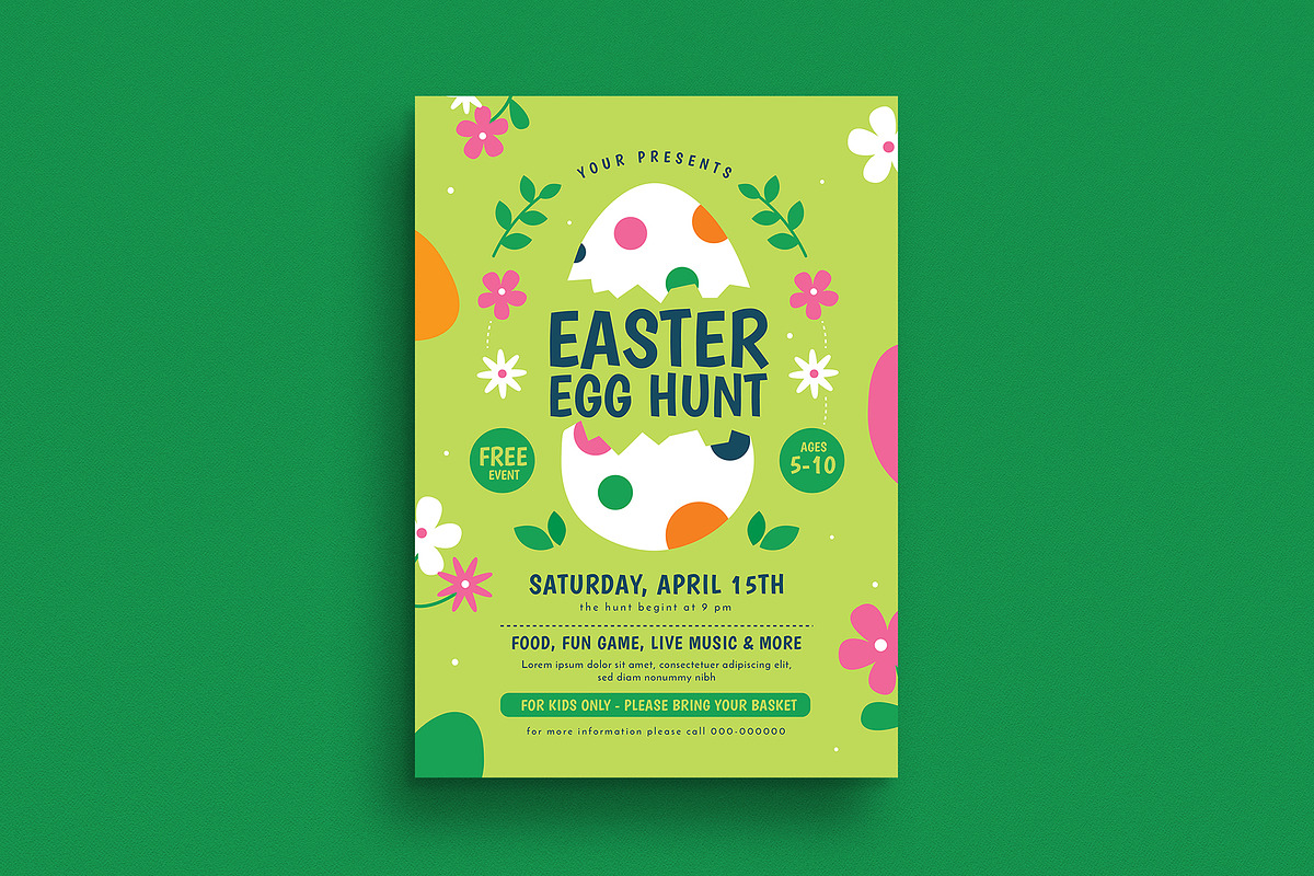 Easter Egg Hunt Event Flyer, a Flyer Template by Guuver (Photo 1 of 3)