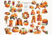 Autumn Clipart | Fall Pumpkins Image, a Seasonal Illustration by GlamArtZhanna (Thumbnail 3 of 8)