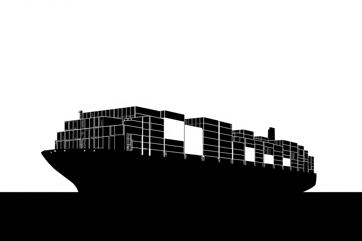 Sailing & Cargo Ship Silhouette Bund, an Illustration by Creativeshirt (Photo 2 of 9)