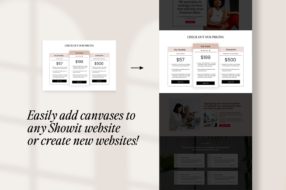 160+ Showit Add-On Canvas Templates, a Websites & App Template by Amanda Pena Design (Photo 5 of 11)