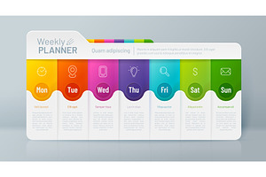 Weekly planner timeline, a Finance Illustration by Vector Tradition