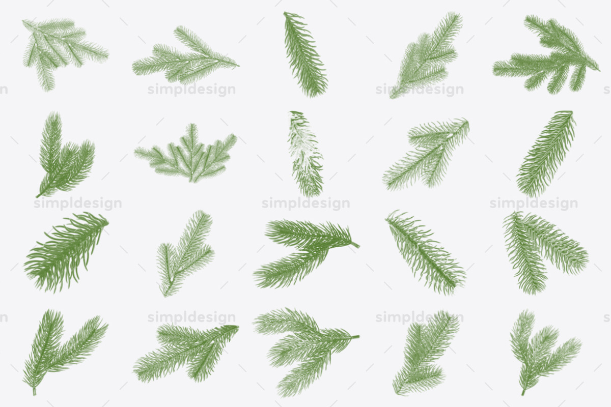 Christmas Tree Branch Brushes, a Brush Add-On by SimplDesign (Photo 2 of 3)