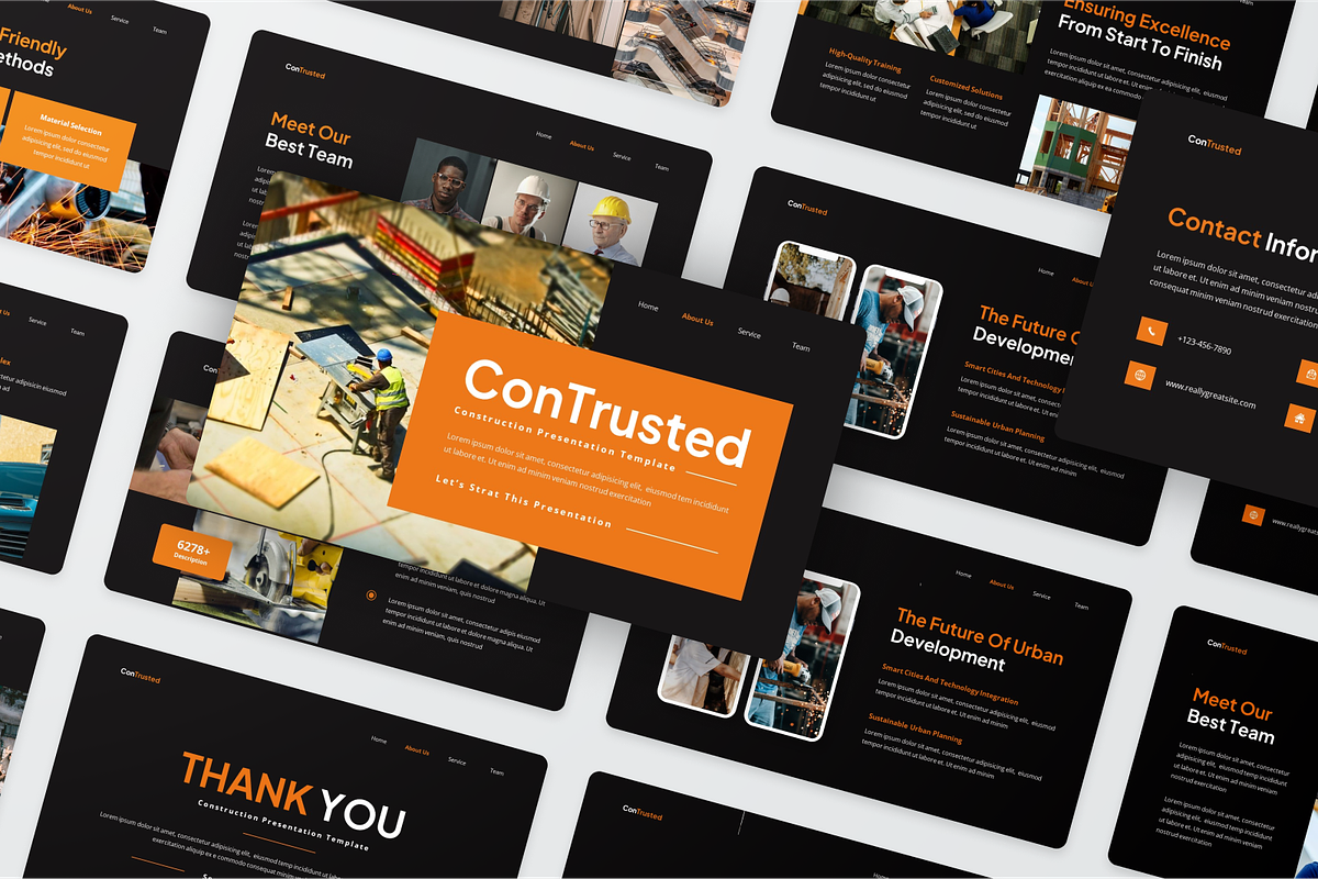 Contrusted Construction Google Slide, a Presentation Template by SquidPixey (Photo 5 of 6)