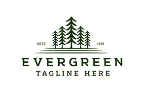 Pine Evergreen Tree Logo