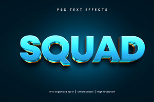 3D Style Squad Editable Text Effect