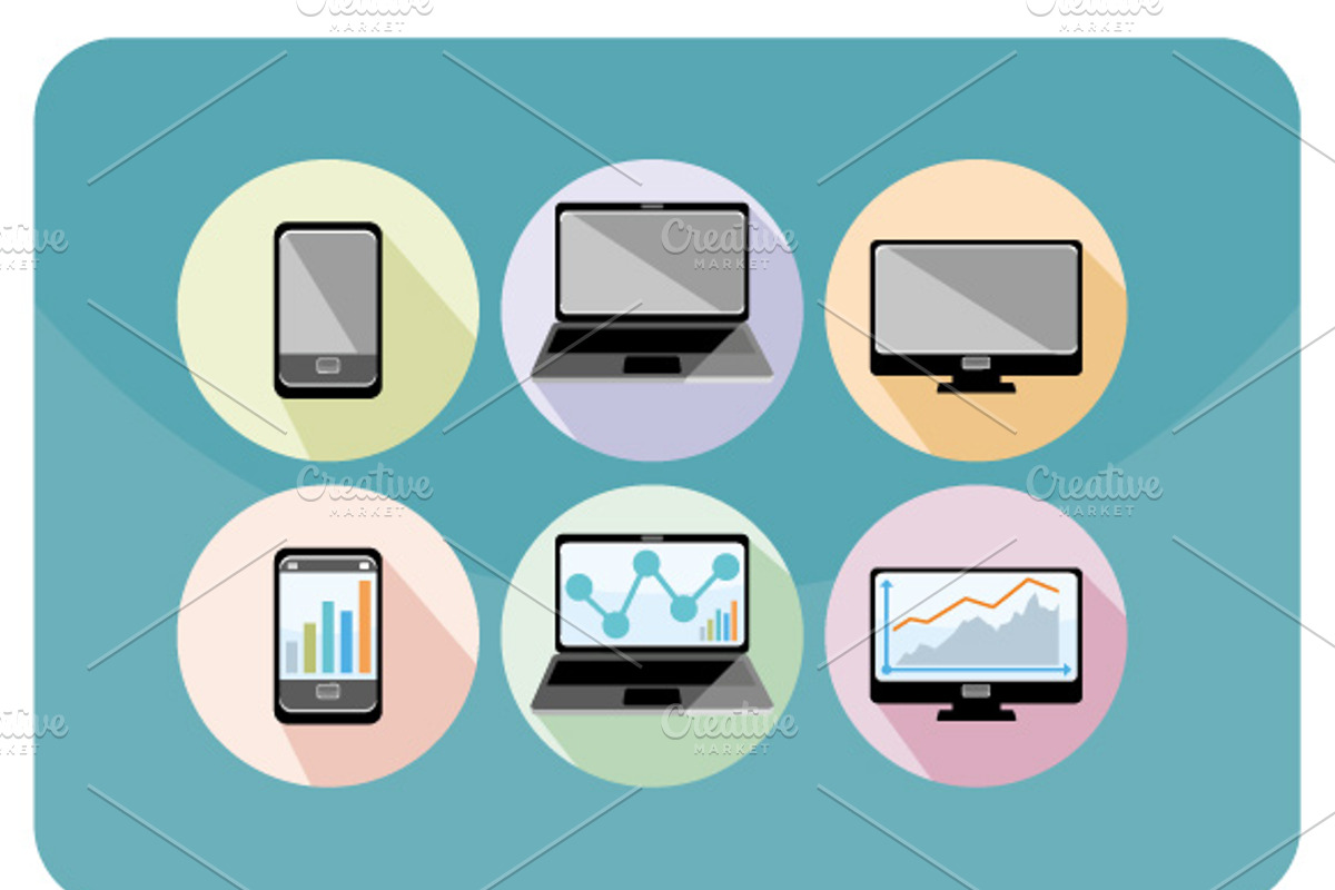 Set of flip chart and devices, a Technology Illustration by robuart