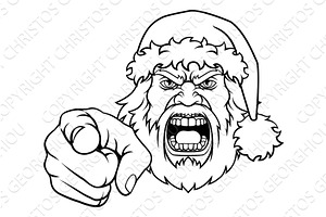 Angry Santa Claus Father Christmas, an Illustration by Christos Georghiou