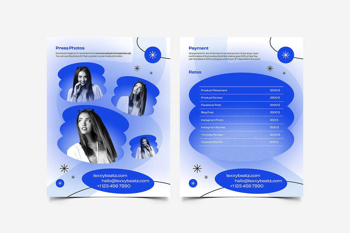 Influencer Media Press Kit / EPK, a Resume Template by vinyljunkie (Photo 3 of 4)