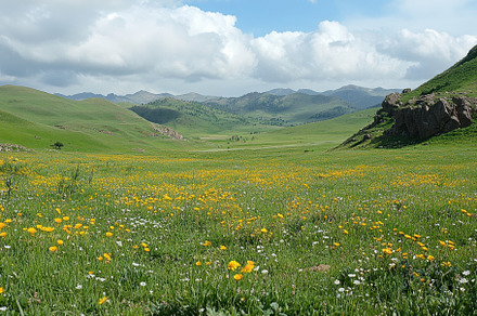 Stunning mountain landscape with lus, a Photo by Iftikhar Alam