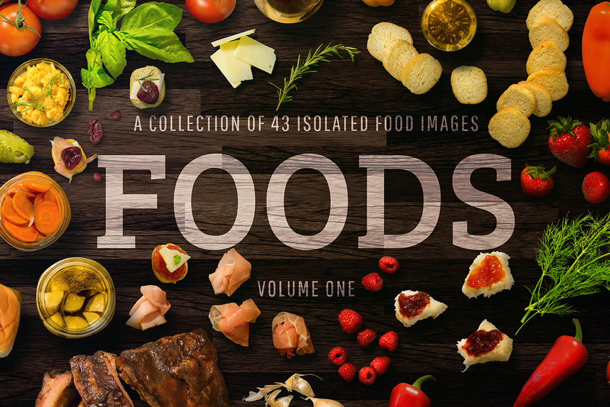 FOODS: 43 Isolated Food Images, a Mockup by JIMMY BREEN (Photo 1 of 4)