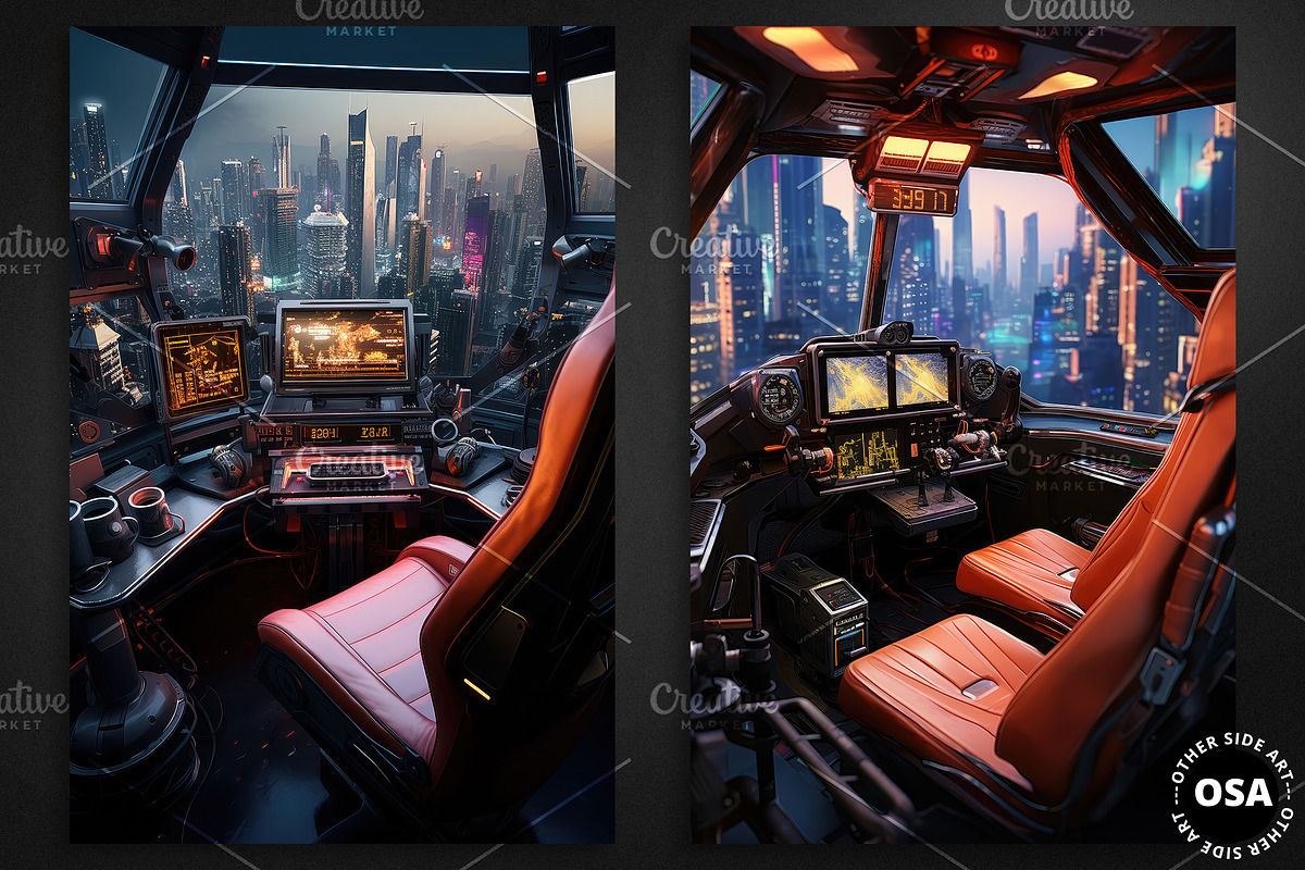 Cyberpunk Vehicle Interior Poster, a Background Graphic by Other Side Art (Photo 4 of 5)