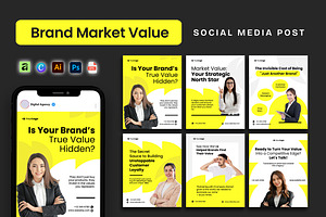 Brand Market Value Social Media Post, a Social Media Template by Jiwstudio