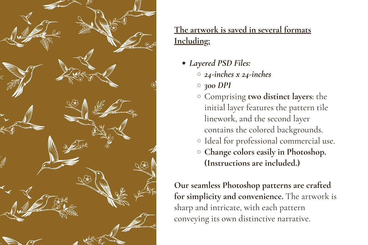 Hummingbird Illustrated Toile Print, a Pattern Graphic by Hughes Studio (Photo 5 of 8)