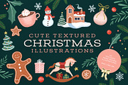 Textured Christmas Illustrations, a Texture Illustration by Ramona Schratt (Thumbnail 1 of 4)