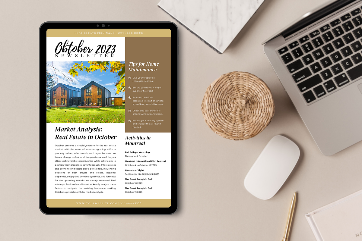 Real Estate Newsletter October, a Flyer Template by yesitisprintable (Photo 4 of 5)