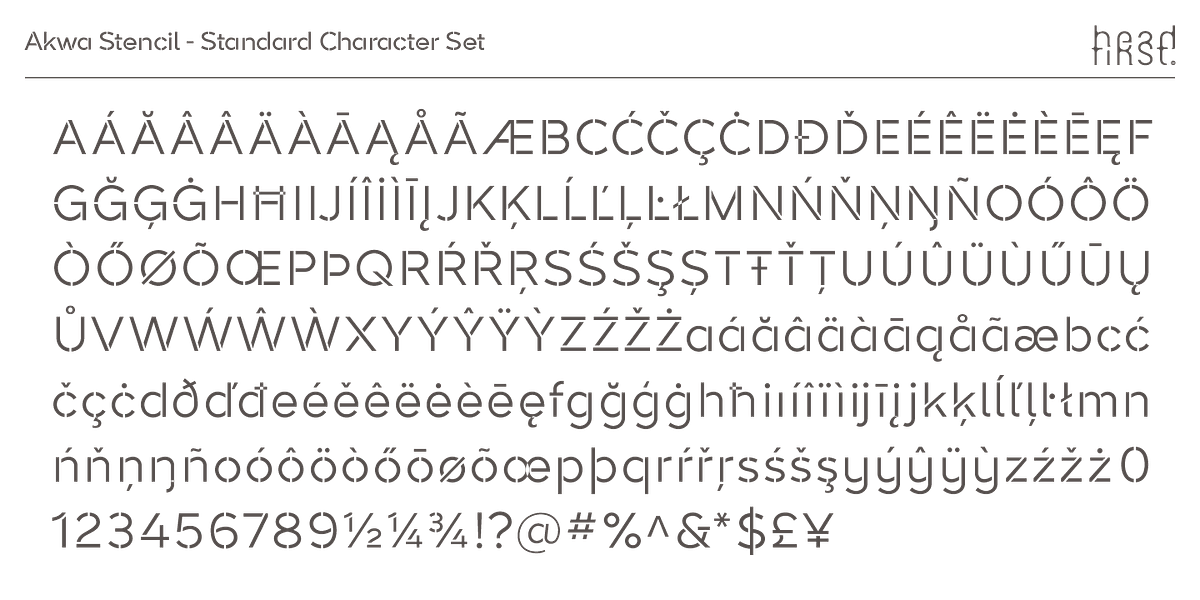 Akwa Stencil, a Sans Serif Font by HeadFirst (Photo 32 of 36)