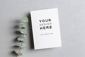 Invitation or greeting card mockup