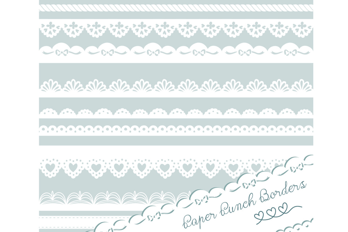 Paper Punch Borders, Lace clip art, an Illustration by GraphicMarket