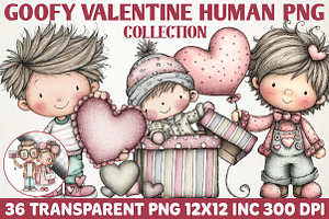 Goofy Valentine Human Cartoon Pack, a Person Illustration by RobertsArt