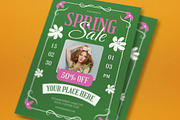 Green Vintage Spring Sale Flyer Set, a Flyer Template by graphicook (Thumbnail 2 of 3)
