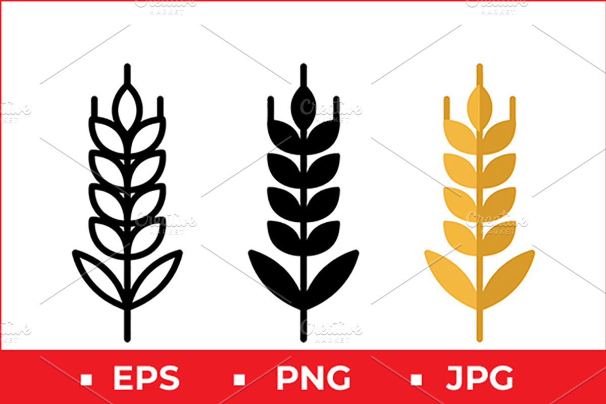 Wheat Stalk Icons, a Solid Icon by Artonix (Photo 1 of 2)