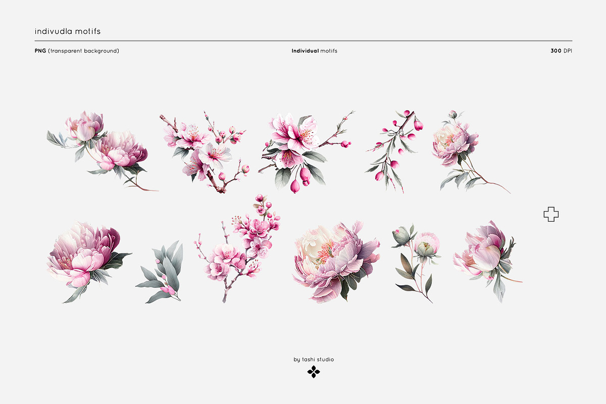 Hanami, Peonies and Sakura Patterns, a Wallpaper Graphic by Pink Linen (Photo 10 of 10)