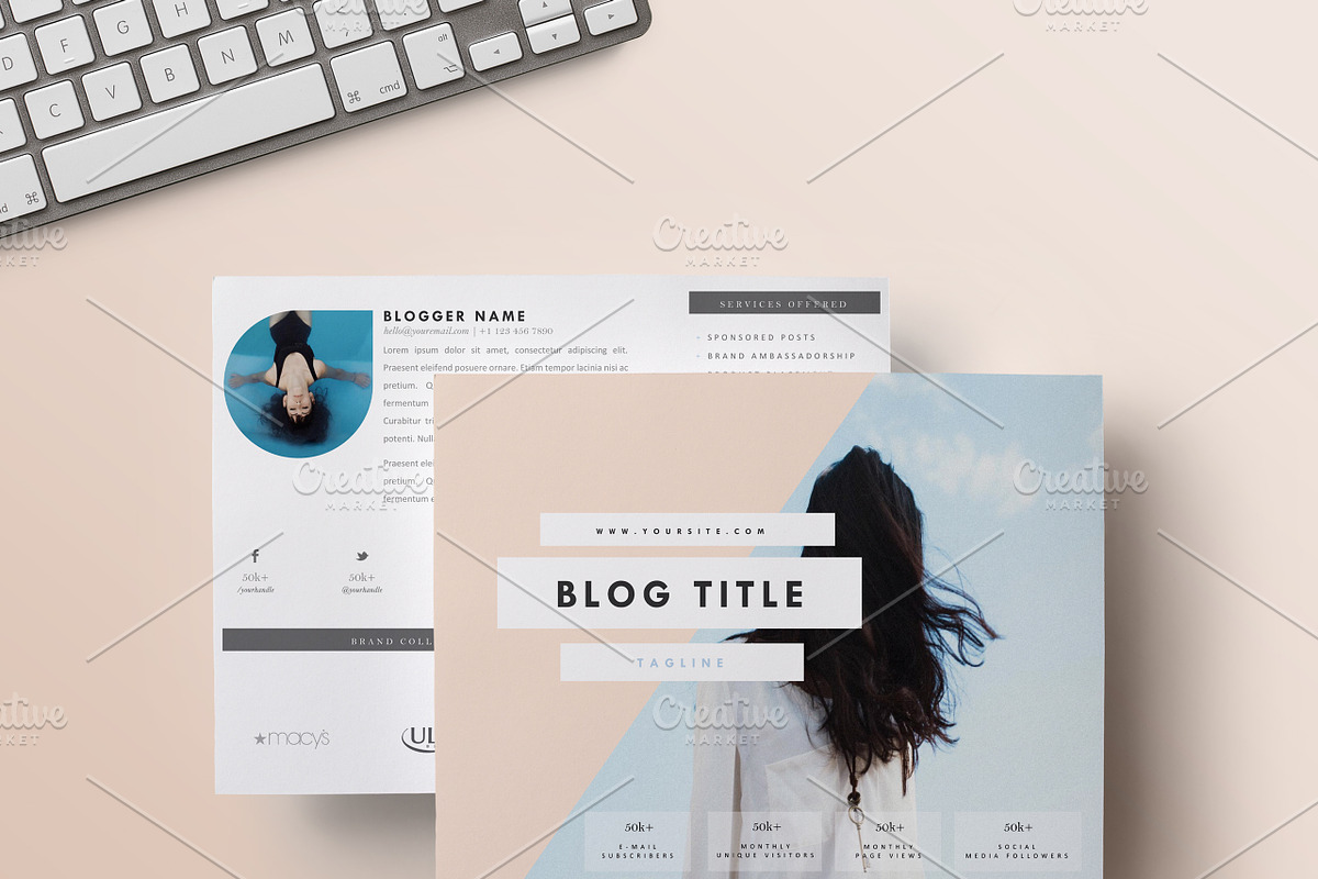 Two-Page Media Kit Template, a Resume Template by Blogger Kit Co. (Photo 4 of 7)
