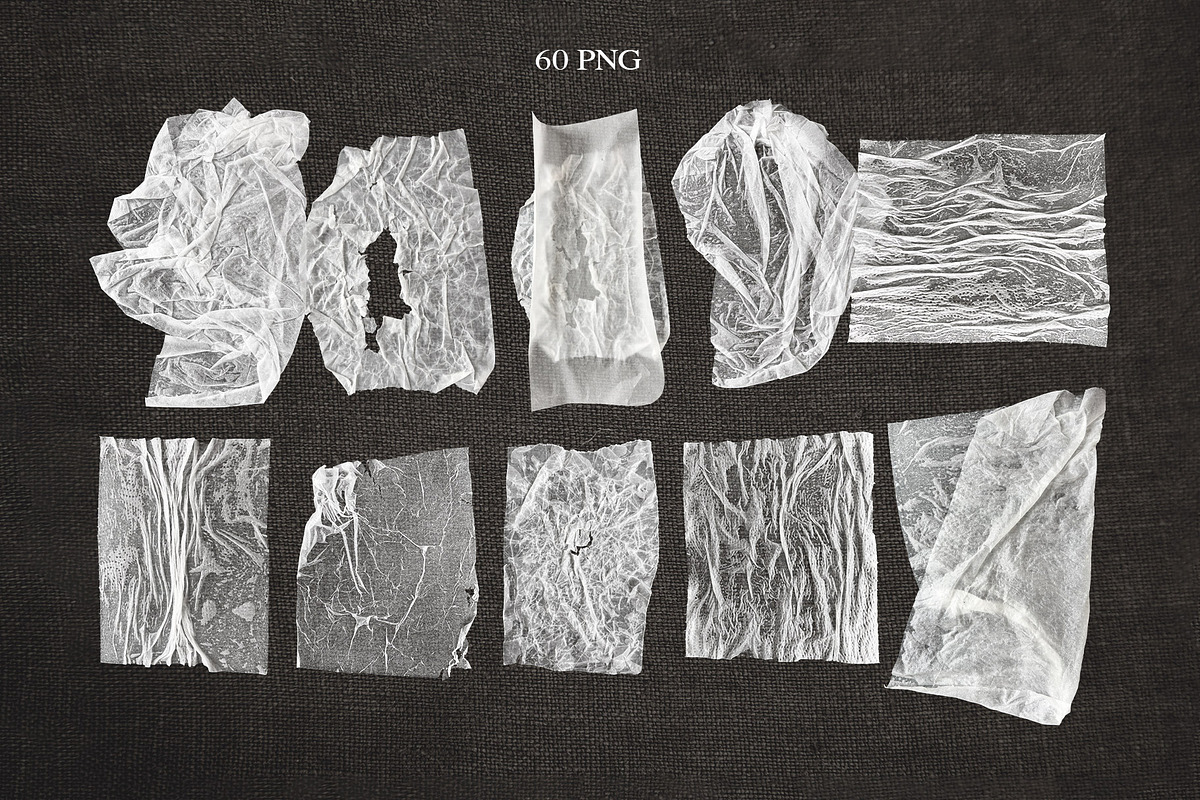 PNG Wrinkled Glued Paper Pack, an Object Graphic by Marie T (Photo 7 of 16)