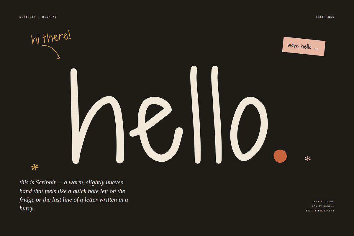 Scribbit - Bouncy for Cozy Brands, a Handwritten Font by Lettra Studio (Photo 2 of 16)