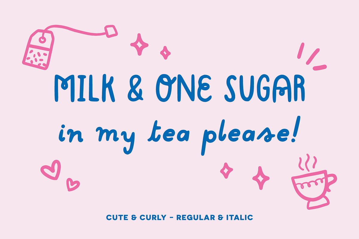 Cute & Curly handwritten fonts, a Handwritten Font by Carole Chevalier (Photo 4 of 6)