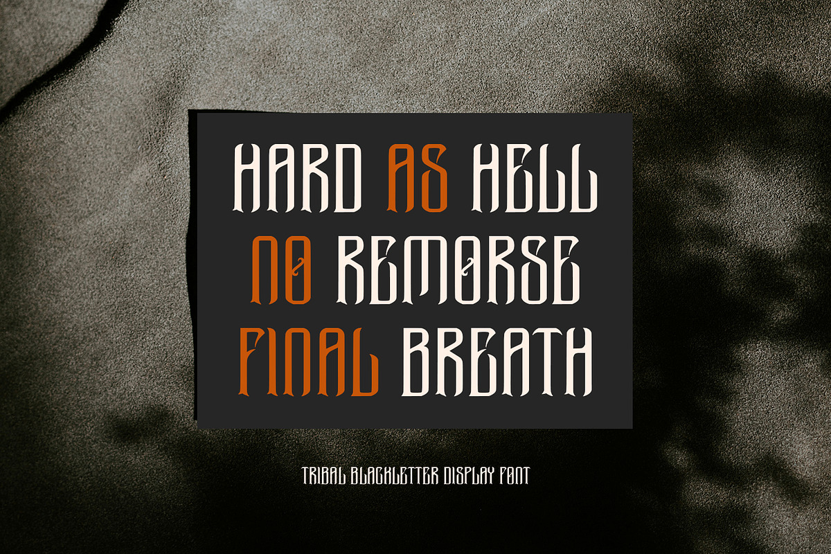 Chorocz Tribal Blackletter Display, a Blackletter Font by Maulana Creative (Photo 6 of 7)