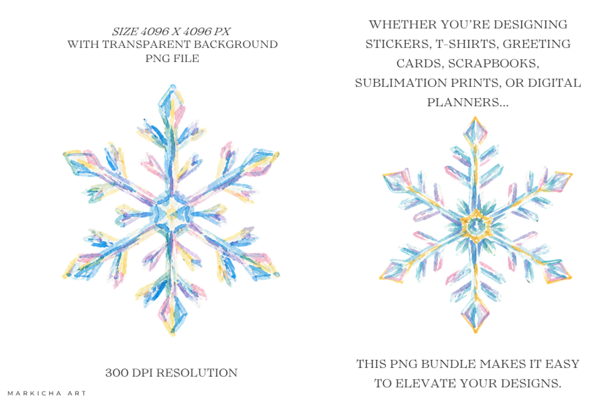 Winter Snowflakes PNG, a Seasonal Illustration by Markicha Art (Photo 2 of 6)