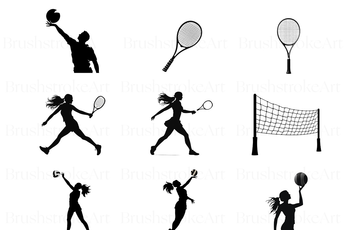 Sports Silhouette Clipart, Football, a Sport Illustration by BrushstrokeArtGB (Photo 6 of 9)