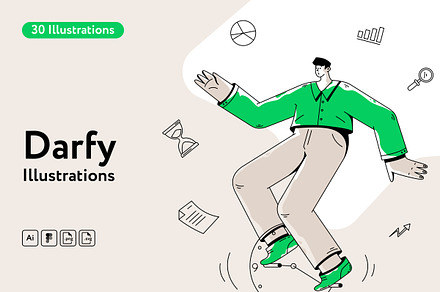 Darfy Business Illustrations, a Finance Illustration by Welovegraphics