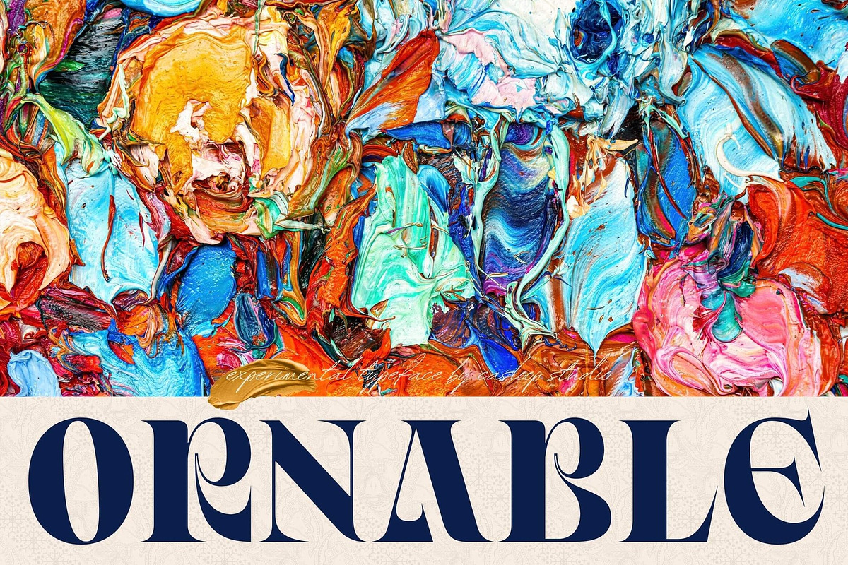 Ornable Experimental Typeface, a Serif Font by Casloop Studio (Photo 1 of 8)