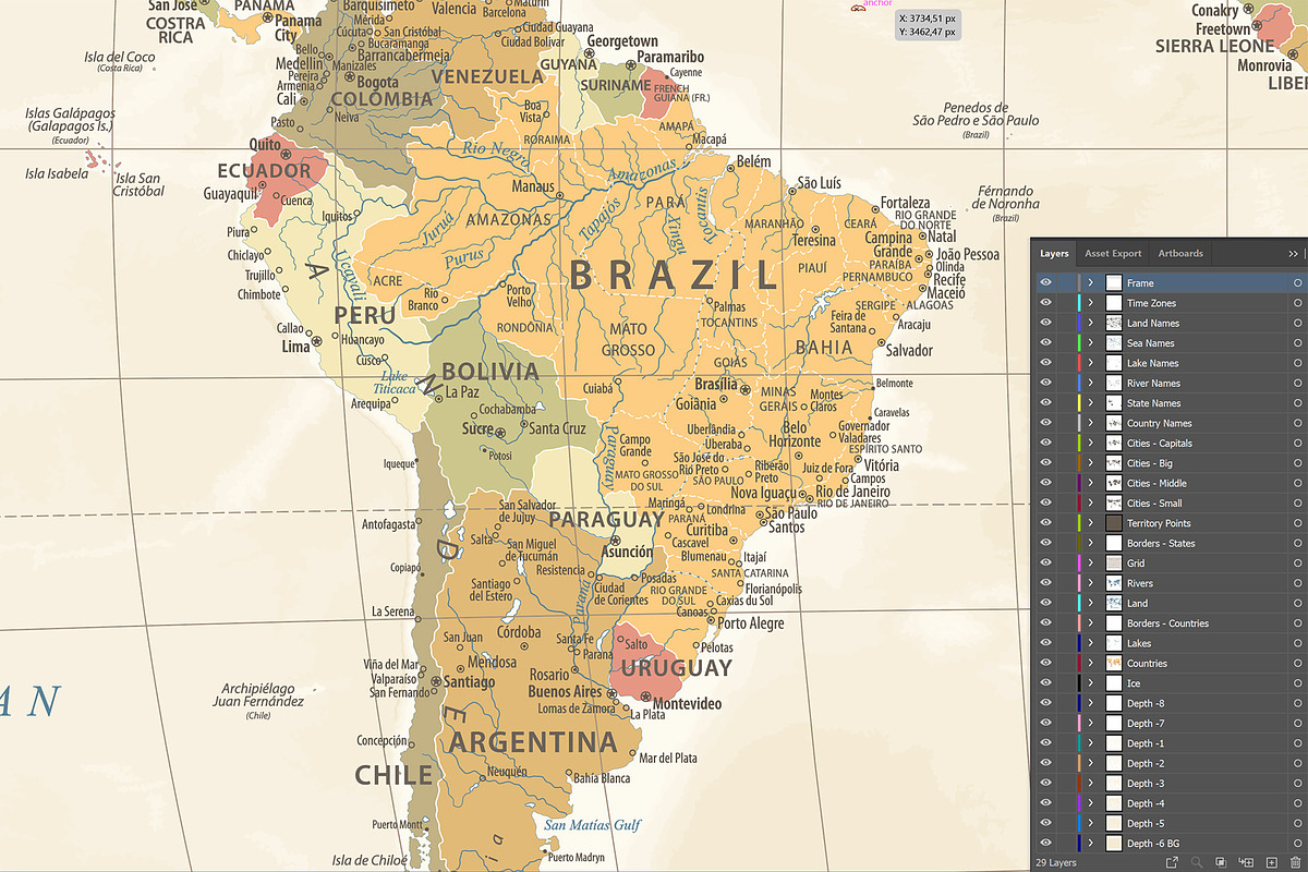 World Map Vector. Political Worldmap, an Education Illustration by PorcuPen Works (Photo 2 of 6)