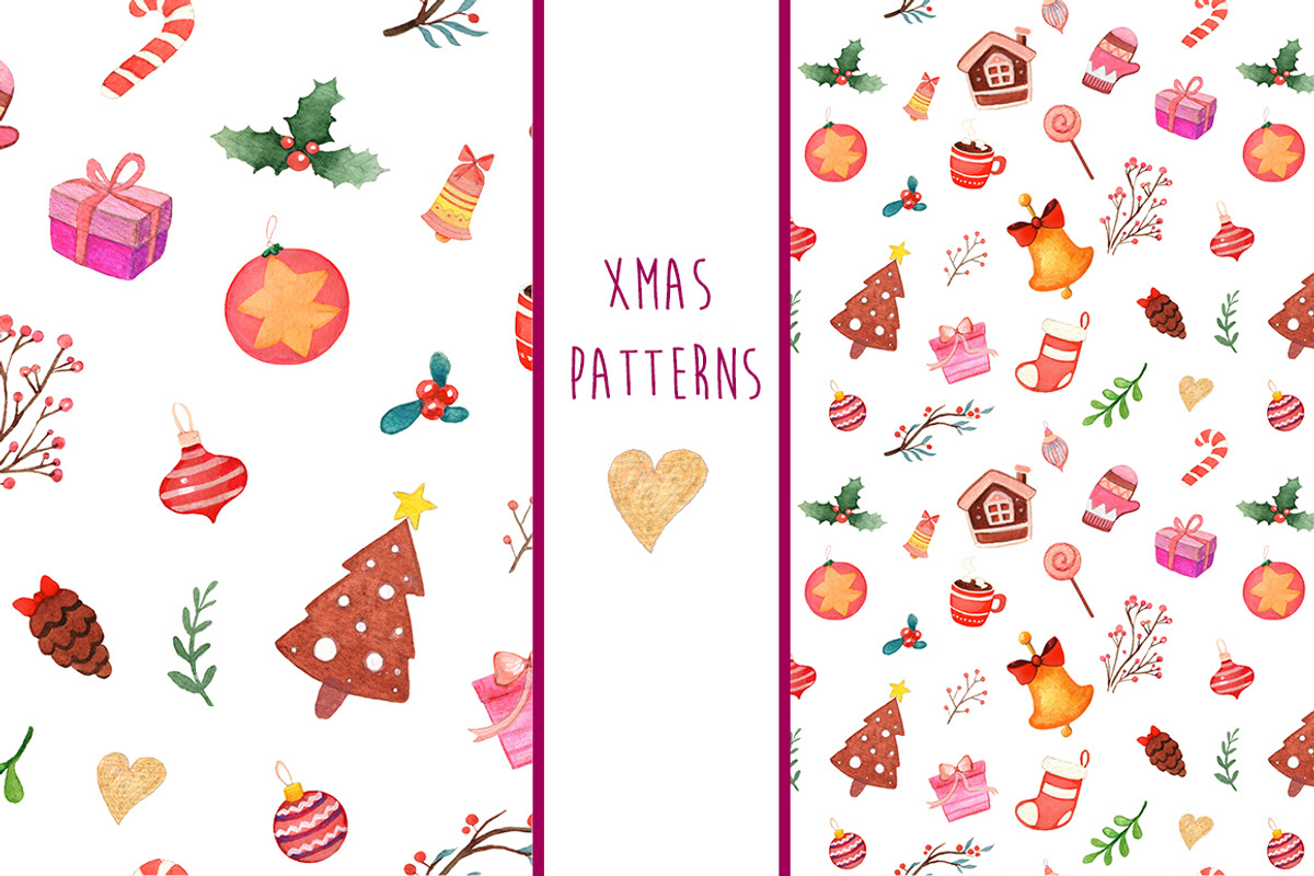 Happy christmas watercolor pack, an Object Graphic by MiraBell (Photo 8 of 10)