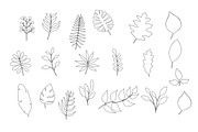 leaves outline icons set, an Outline Icon by nicollr's store (Thumbnail 1 of 3)