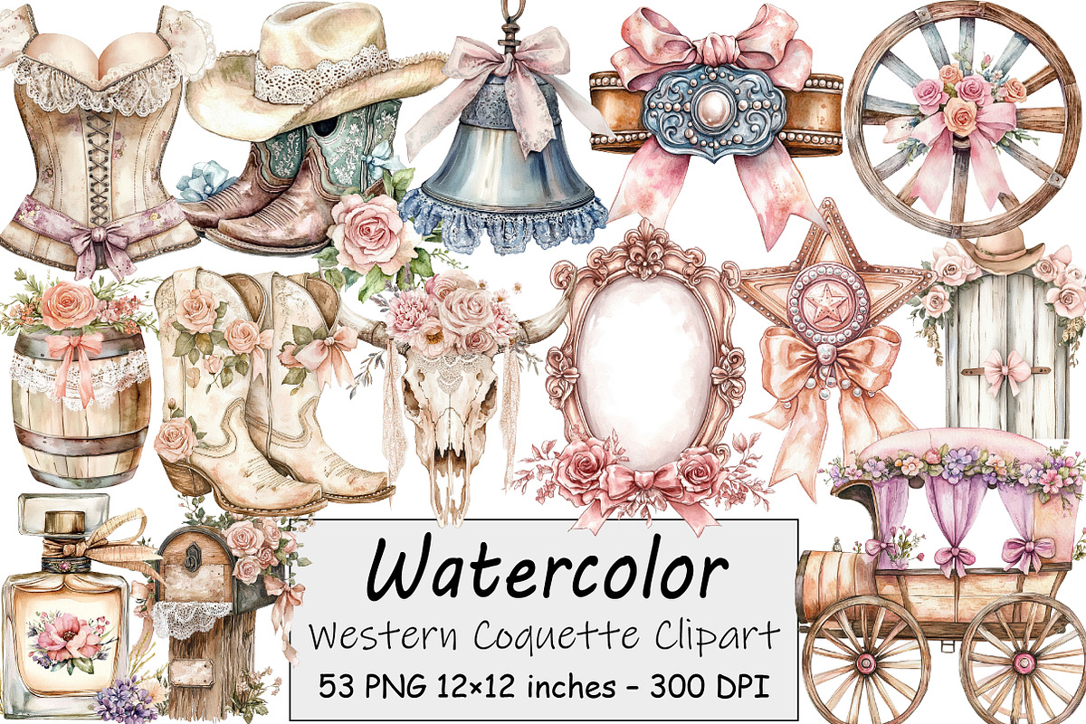 Western Coquette Clipart, an Illustration by Design Market (Photo 1 of 4)