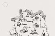 Old School Vintage Map Of Germany, an Education Illustration by TheMountBirdStudio (Thumbnail 2 of 2)