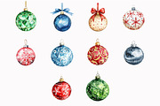 Watercolor Christmas Balls Clipart, an Illustration by Design Market (Thumbnail 4 of 4)