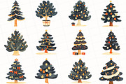 Boho Christmas Tree Clipart, an Illustration by OK Design (Thumbnail 4 of 6)