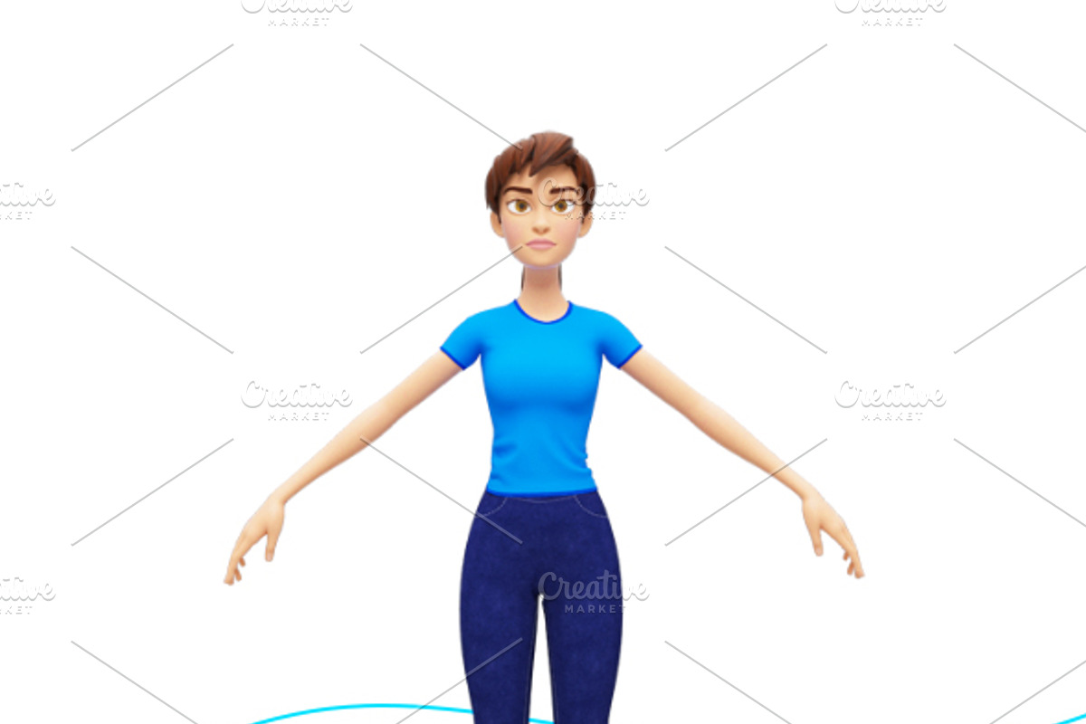 Jenny Cartoon 3D Character Promo Set, a Person Illustration by Oleg Ribar (Photo 23 of 26)