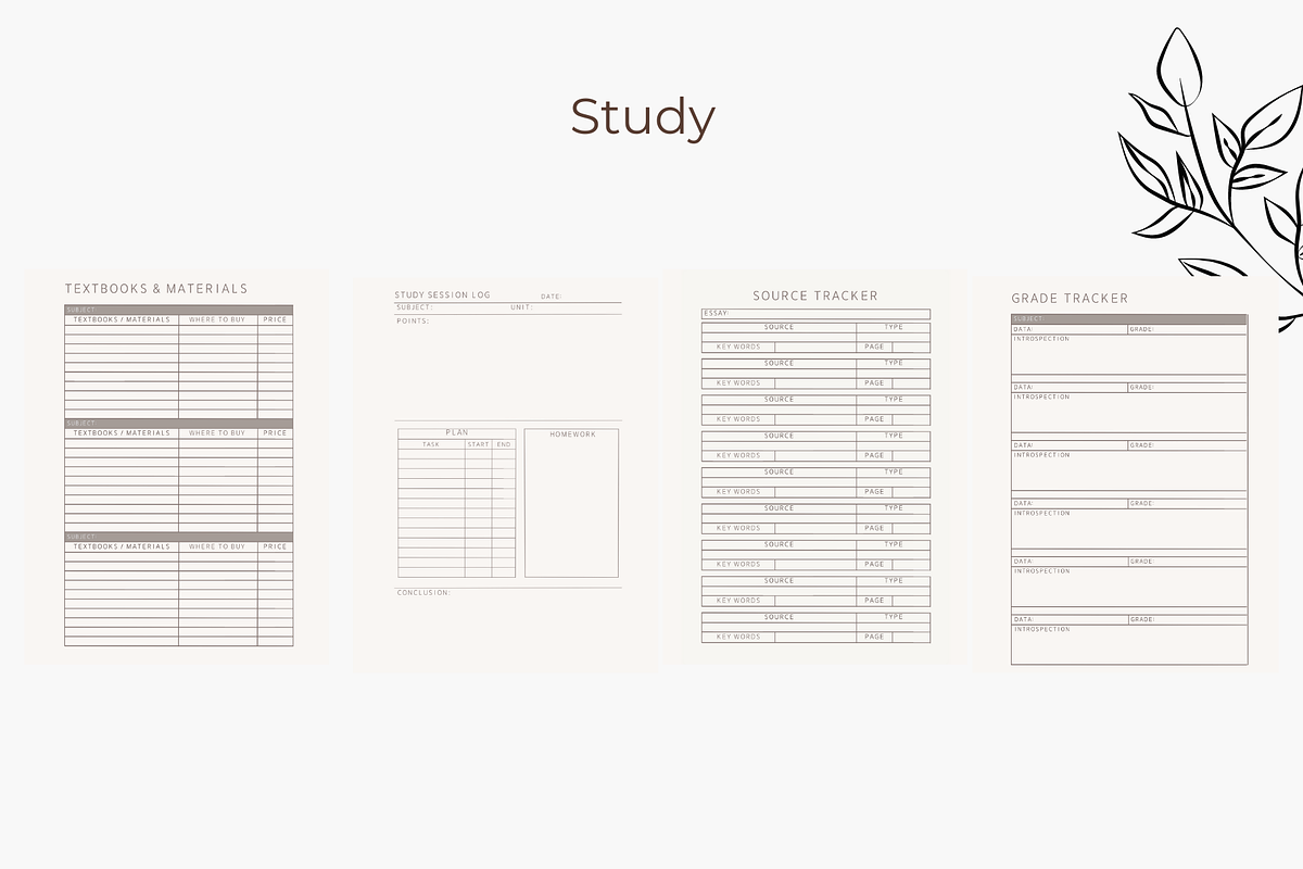 Study Planner Canva Tempalte, a Design Template by Astro Magic Digital (Photo 4 of 5)