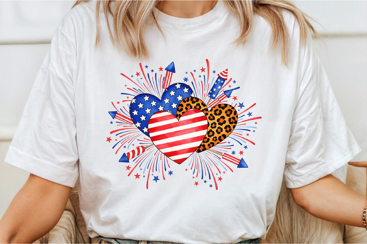 USA Hearts Design with Fireworks PNG, an Illustration by Libby Wishes (Photo 6 of 6)