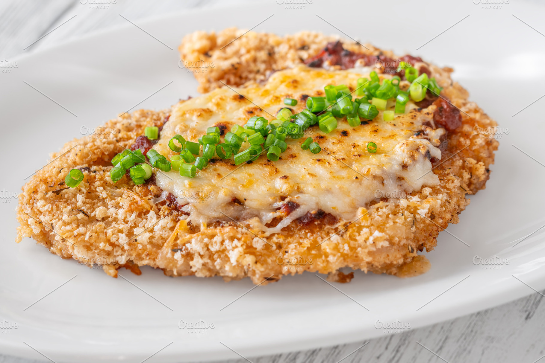 Classic Chicken Parmesan with crispy, a Food & Drink Photo by Alexander Prokopenko